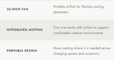 MW-150 26-Inch Misting Fan